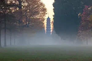 Kew Gardens Prints: The Pagoda at twilight in Kew Gardens