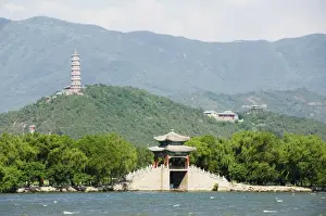 Yihe Yuan Prints: Pagoda on Yuquan Mountain seen across Kunming Lake at Yihe Yuan (The Summer Palace)