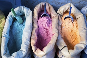 Paint Prints: Paint powder, Chefchaouen, Morocco, North Africa, Africa