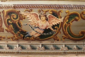 Restored Prints: Detail of the painted ceiling done in the European