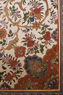 Detail of painted ceiling in the public reception area