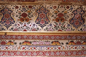 Rajput Prints: Detail of painted ceiling in the Sultan Mahal