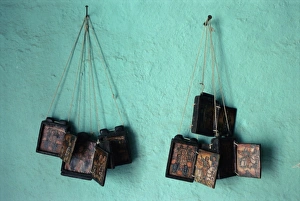 Ethiopian Prints: Painted Christian items, Axoum (Axum) (Aksum), Tigre region, Ethiopia, Africa