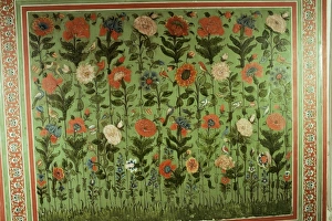 Rajput Prints: Detail of painted dado in the Durbar Hall area of the palace