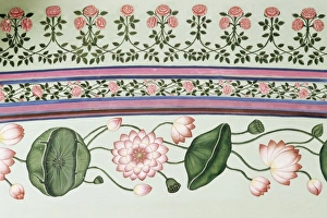 Lotus Prints: Detail of painted decoration