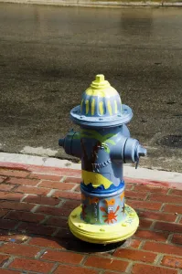Decorated Prints: Painted fire hydrant