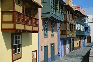 Town House Prints: Painted houses with balconies