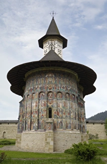 Romanian Prints: Painted monastery of Sucevita, Moldavia, Southern Bucovina, Romania, Europe