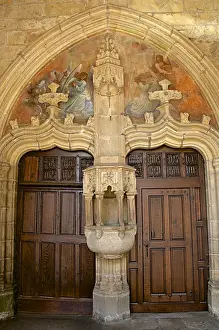 Closed Prints: Painted porch, St. Melaine church dating from the 15th century