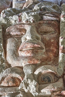 Painted stucco frieze, 55 feet long, inside Structure I, Classic Period, Balamku