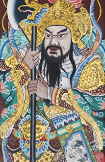Strong Prints: Painted temple door panel in the Thian Hock Keng Temple