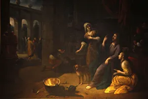 Images Dated 23rd September 2009: Painting depicting Jesus with sisters Mary and Martha, Saint Gervias-Saint Protais church