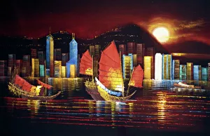 Souvenir Prints: Painting, Hong Kong, China, Asia