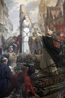 Images Dated 19th September 2009: Painting of Joan of Arc on the pyre by Jules-Eugene Leneuveu, Pantheon