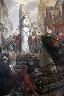 Images Dated 19th September 2009: Painting of Joan of Arc on the pyre by Jules-Eugene Leneuveu, Pantheon
