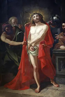Yvelines Prints: Painting in Notre Dame de Vernon church, Vernon, Yvelines, France, Europe