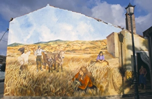 Nostalgia Prints: Painting by Pina Monne on side of house