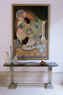 New Delhi Prints: Painting by Satish Gujral in contemporary home of a