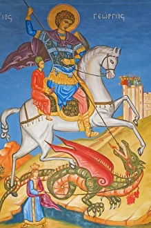 Images Dated 1st March 2008: Painting in St. Georges Church (The Church of the Map), Madaba, Jordan, Middle East