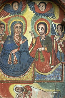 Gondar Prints: Painting in Ura Kedane Meheriet church, Zege Peninsula, Lake Tana, Gondar