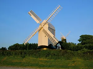 Rural Location Prints: Pair of windmills known as Jack and Jill in the evening, Clayton, near Burgess Hill