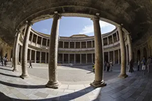 Patio Prints: Palace of Charles V, Alhambra, UNESCO World Heritage Site, Granada, Province of Granada