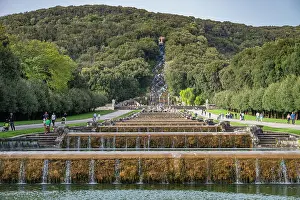 South Italy Prints: Palace gardens in the Reggia di Caserta (Royal Palace of Caserta)