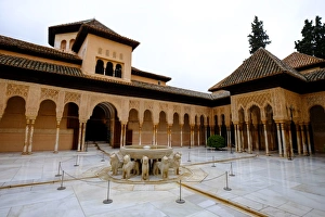 Moorish Prints: Palace of the Lions (Palacio de los Leones), The Alhambra, UNESCO World Heritage Site