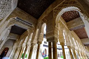 Moorish Prints: Palacios Nazaries, The Alhambra, UNESCO World Heritage Site, Granada, Andalucia, Spain