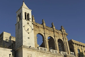 Piazza Prints: Palazzo del Sedile dei Nobili clock tower, Piazza Mercantile (Market Square), in