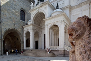 Bergamo Prints: Palazzo Della Ragione, Piazza Vecchia, Bergamo, Lombardy, Italy, Europe