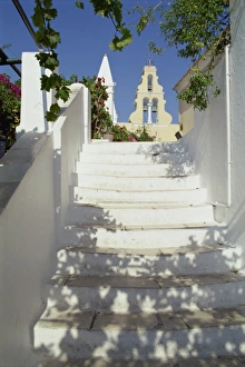 Paleokastritsa Prints: Paleokastritsa Monastery, Corfu, Ionian Islands, Greek Islands, Greece, Europe