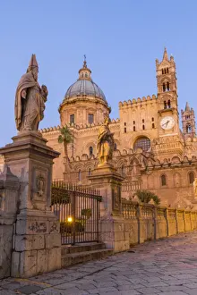 The Palermo Cathedral (UNESCO World Heritage Site) at dawn, Palermo, Sicily, Italy