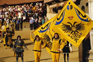 Theatrical Prints: The Palio, standard bearers of the Aquila (Eagle) contrada
