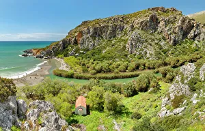 Rethymno Prints: Palm beach of Preveli, Rethymno, Crete, Greek Islands, Greece, Europe