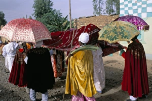 Palm Sunday procession, Axoum (Axum) (Aksum), Tigre region, Ethiopia, Africa