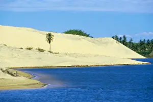 Ceara Prints: Palm trees, sand dunes and a lagoon near the Ceara coastline, near Canoa Quedrada