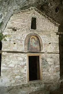 Panagia Eleoussa cave hermitage, Prespa lakes, Macedonia, Greece, Europe