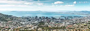 Cape Town Prints: Panaromic view of Cape Town, a port city on South Africa's southwest coast