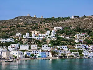 Windmills Prints: Pandeli Waterfront, Agia Marina, Leros Island, Dodecanese, Greek Islands, Greece, Europe