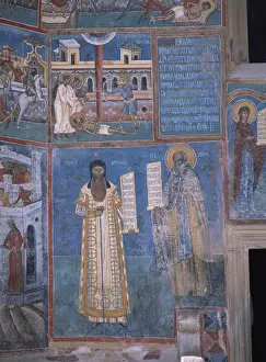 Romanian Prints: Panels of early saints and prophets painted between 1547 and 1550 on the south wall