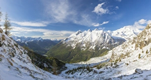 Snowy Prints: Panorama of Alpe Fora with Monte Disgrazia in the background