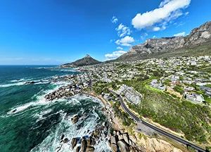 Camps Bay Prints: Panorama of the Twelve Apostles and Camps Bay, Cape Town, South Africa, Africa