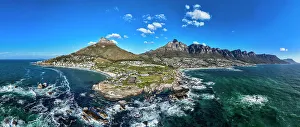 Camps Bay Prints: Panorama of the Twelve Apostles and Camps Bay, Cape Town, South Africa, Africa