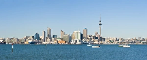 North Island Prints: Panorama of the Auckland city skyline, Auckland, North Island, New Zealand, Pacific