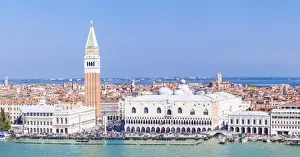 Venetian Prints: Panorama, Campanile tower, Palazzo Ducale (Doges Palace), Bacino di San Marco (St