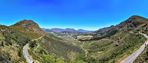 Viniculture Prints: Panorama of Franschhoek, wine area, Western Cape Province, South Africa, Africa