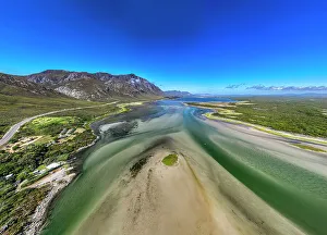 Overstrand Prints: Panorama of the Klein River Lagoon, Hermanus, Western Cape Province, South Africa, Africa