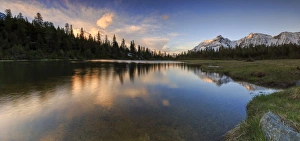 Province Of Sondrio Prints: Panorama of Lake Entova at dawn, Malenco Valley, Province of Sondrio, Valtellina