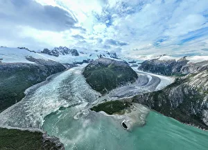 Earth Tones Prints: Panorama of Pia glacier, Tierra del Fuego, Chile, South America